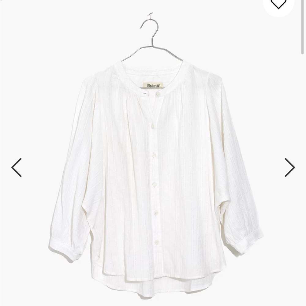 Madewell Stripe Shimmer Peasant Top